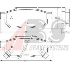 Колодка гальм. диск. HONDA/ROVER CIVIC/2 ser./4 ser. задн. (вир-во ABS)