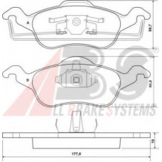 Колодка гальм. диск. FORD FOCUS передн. (вир-во ABS)
