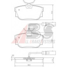 Колодка гальм. диск. VW T4 15  задн. (вир-во ABS)