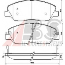 Колодка гальм. диск. HYUNDAI SANTA FE, передн. (вир-во ABS)