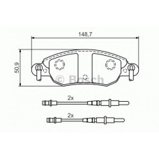 Колодки гальмівні (передні) Citroen C5 I/II 01-08 (Bosch) (з датчиком)