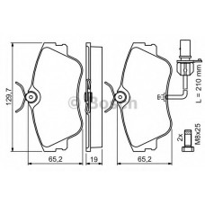 Колодки гальмівні (передні) VW T4 1.9-2.5TDI (Lucas) (з датчиком)