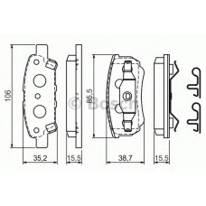 Колодки гальмівні (задні) Mitsubishi Outlander/Lancer 1.3-2.4 01- (Akebono)