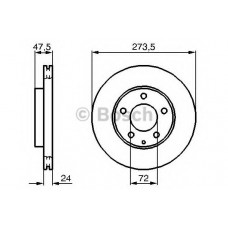 Диск гальмівний (передній) Mazda 626/6 97-13/Premacy 1.8/2.0 99-05 (273.5x24)