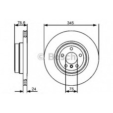 Диск гальмівний (задній) BMW X5 (E70/F15/F85) 4.8-5.0/3.0d 06-13 (345x24) M57/N55/N57/N62/N63