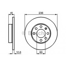 Диск гальмівний (передній) Opel Astra F 91-05/Corsa A/B 82-00/Kadett E 79-93 (236x12.6)
