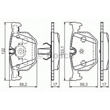 Колодки гальмівні (задні) BMW 7 (E65/E66/E67) 01-08 (Ate)
