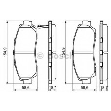 Колодка гальм. диск. HONDA CR-V VIII 2.0-2.2 07 - передн. (вир-во Bosch)
