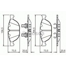 Колодки гальмівні (передні) BMW 5 (E60)/6 (E63)/7 (E65/E66/E67) 04- M57/M67/N62/N73/S85