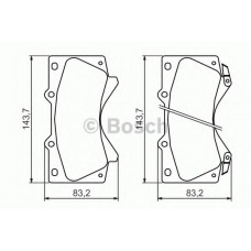 Колодка гальм. диск. TOYOTA LAND CRUISER 100 4.2D J100 1998 - передн. (вир-во Bosch)