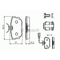Колодки гальмівні (задні) VW T4 90-03 (з датчиками)
