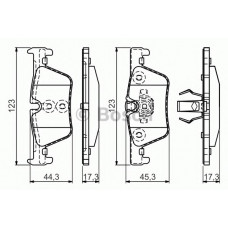 Колодка гальм. диск. BMW 1(F20) 116D-125I 2010-,3(F30) 316-328 2011- задн. (вир-во Bosch)