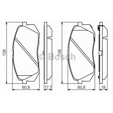 Колодка гальм. диск. HYUNDAI ix35 передн. (вир-во Bosch)