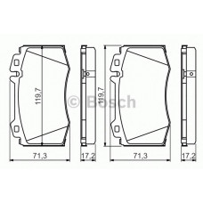 Колодка гальм. диск. MB M-CLASS (W163), S-CLASS (W220) передн. (вир-во Bosch)
