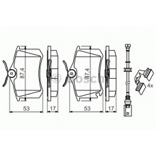 Колодки гальмівні (задні) VW Polo 01-/Skoda Fabia 99-08/Seat Cordoba/Ibiza 02-09 (з датчиком)