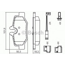 Колодки гальмівні (задні) MB Vito/Viano (W639) 03- (+датчики) (з аксесуарами)