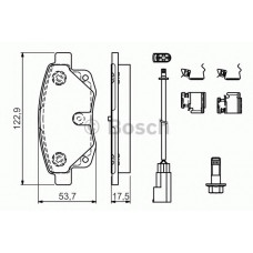 Колодки гальмівні (задні) Ford Transit V347 06-14 (+датчики) (з аксесуарами)