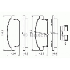 Колодки гальмівні (задні) Opel Astra J 1.4 Turbo 12- (з прижимною пластиною)