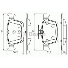Колодка гальм. диск. VW GOLF VII 2.0 2013,AUDI A3 2012 задн. (вир-во Bosch)
