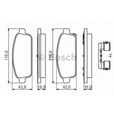 Колодки гальмівні (задні) Opel Astra J 09 - R16 (Ate)