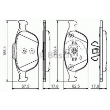 Колодка гальм. диск. FORD FOCUS (DAW, DBW, DNW), TRANSIT передн. (вир-во Bosch)