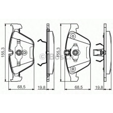 Колодка гальм. диск. BMW 3 (E90), 5 (E60) передн. (вир-во Bosch)