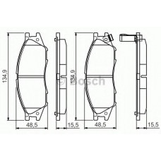 Колодка гальм. диск. NISSAN ALMERA 02/00 - передн. (вир-во Bosch)
