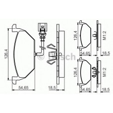 Колодки гальмівні (передні) Audi A3/Skoda Fabia/Octavia 96-13/VW Caddy 04-15/Golf 97- (+датчик)