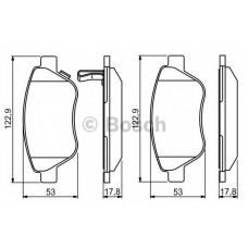 Колодка гальм. диск. OPEL CORSA D 1.0-1.4 06 - передн. (вир-во Bosch)