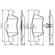 Колодка гальм. диск. MB C-CLASS (W203, S203), CLS (C219), E-CLASS задн. (вир-во Bosch)