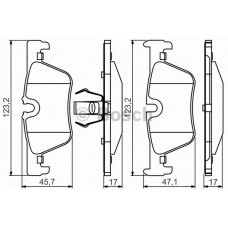 Колодки гальмівні (задні) BMW 1 (F20-21)/2 (F22-23/F45)/3 (F30/F34/F80) 11- B47/B48//N13/N20/N47