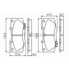 Колодки гальмівні (передні) Toyota Hilux 2.5-4.0 d-4d 04-