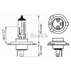 Лампа розжарювання H4 12V 60/55W LONGLIFE DAYTIME (вир-во Bosch)