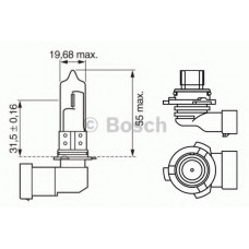 Лампа розжарювання HB4 12V 51W P22d PURE LIGHT (вир-во Bosch)