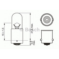 Лампа розжарювання 12V 4W T4W PURE LIGHT (вир-во BOSCH)