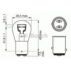 Автолампа P21/5W 12V 21/5W BAY15d Longlife Daytime WS