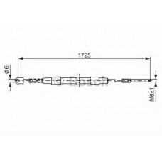 Трос ручника (задній) BMW 3 (E30) 83-94 (1725/630mm)