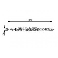 Трос ручника (задній) MB T1 77-96 (L=1798/930mm)