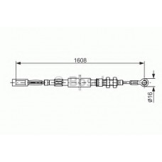 Трос ручника (L) Citroen C25/Peugeot J5/Fiat Ducato 81-94 (1608/1364mm)
