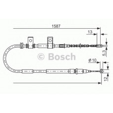 Трос ручного гальма DAEWOO LANOS правий. (вир-во Bosch)