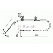 Трос ручного гальма Volkswagen PASSAT (B5, 3B2) задній лівий (вир-во Bosch)