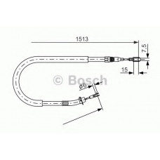 Трос ручного гальма 1.513 mm Mercedes Sprinter, Volkswagen LT (вир-во Bosch)
