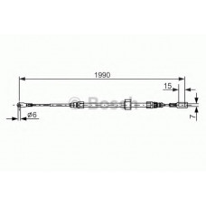 Трос ручника (центральний) MB Sprinter 208-316 96- (1990mm)