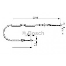 Трос ручника (задний) (R) Audi A4 00-09 (2005/1843mm)