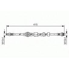 Шланг гальмівний (передній) Ford Mondeo/S-Max/Volvo S60/V60/V70 /XC70 1.6-4.4 06- (L=392mm)