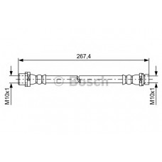 Шланг гальмівний (задній) BMW X5 (E70/F15/F85)/X6 (E71/E72/F16/F86) 06-19 (L=245mm) (R)