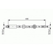 Шланг гальмівний (передній) BMW 5 (E60) 06-10 (L=496mm) M57/N53