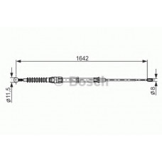 Трос ручника (задній) Audi A1/VW Polo/Seat Ibiza 08- (1642/1044mm)