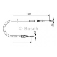 Трос ручника Peugeot 207/208/2008/Citroen C3 06- (1910/1103mm)