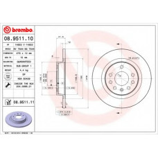 Диск гальмівний FIAT, OPEL SIGNUM, SAAB, задн. (вир-во BREMBO)